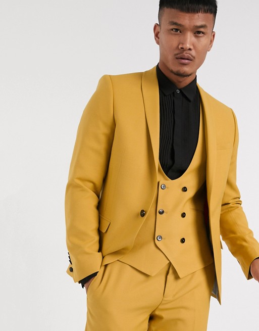 Twisted Tailor Hemmingway suit jacket in dark yellow