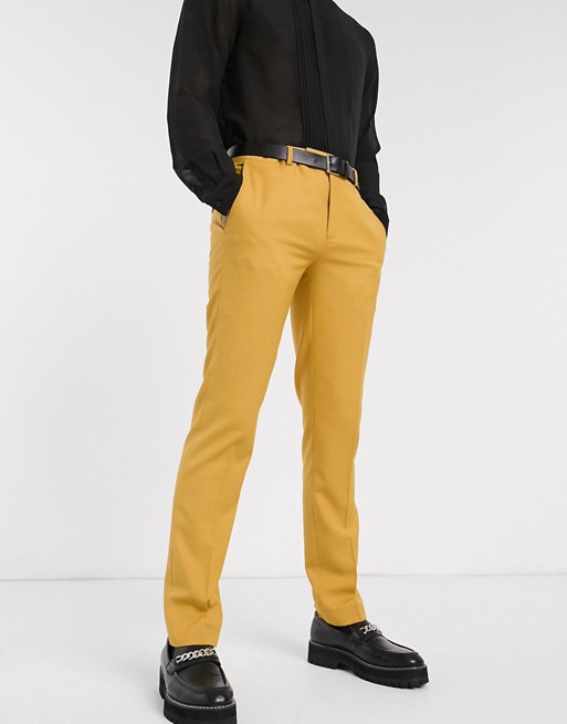 Twisted Tailor Hemmingway suit trousers in dark yellow