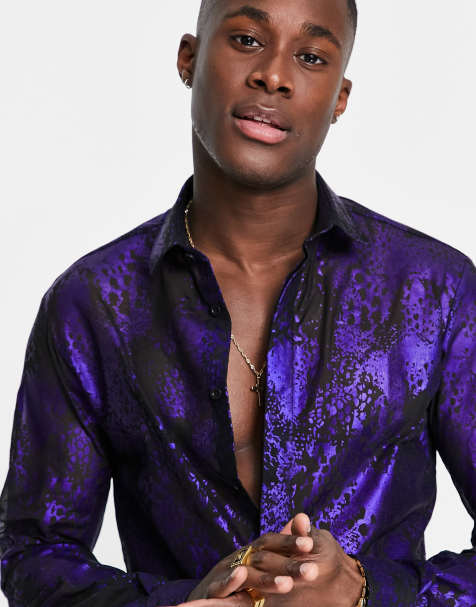 Twisted Tailor Horigome mesh shirt with snakeskin foil print - view 1