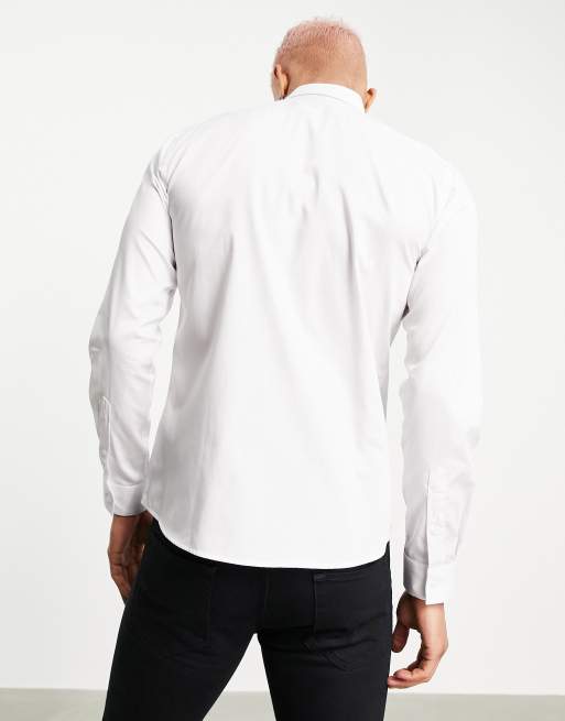 Twisted Tailor - Hvid satinskjorte i slim fit, 2 af 4