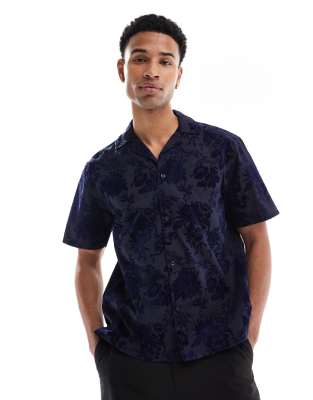 jacquard shirt in navy