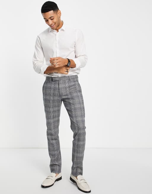 Twisted Tailor Jose skinny suit pants in gray prince of wales check