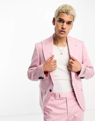 Twisted Tailor Twisted Tailor kei suit jacket in dusty pink