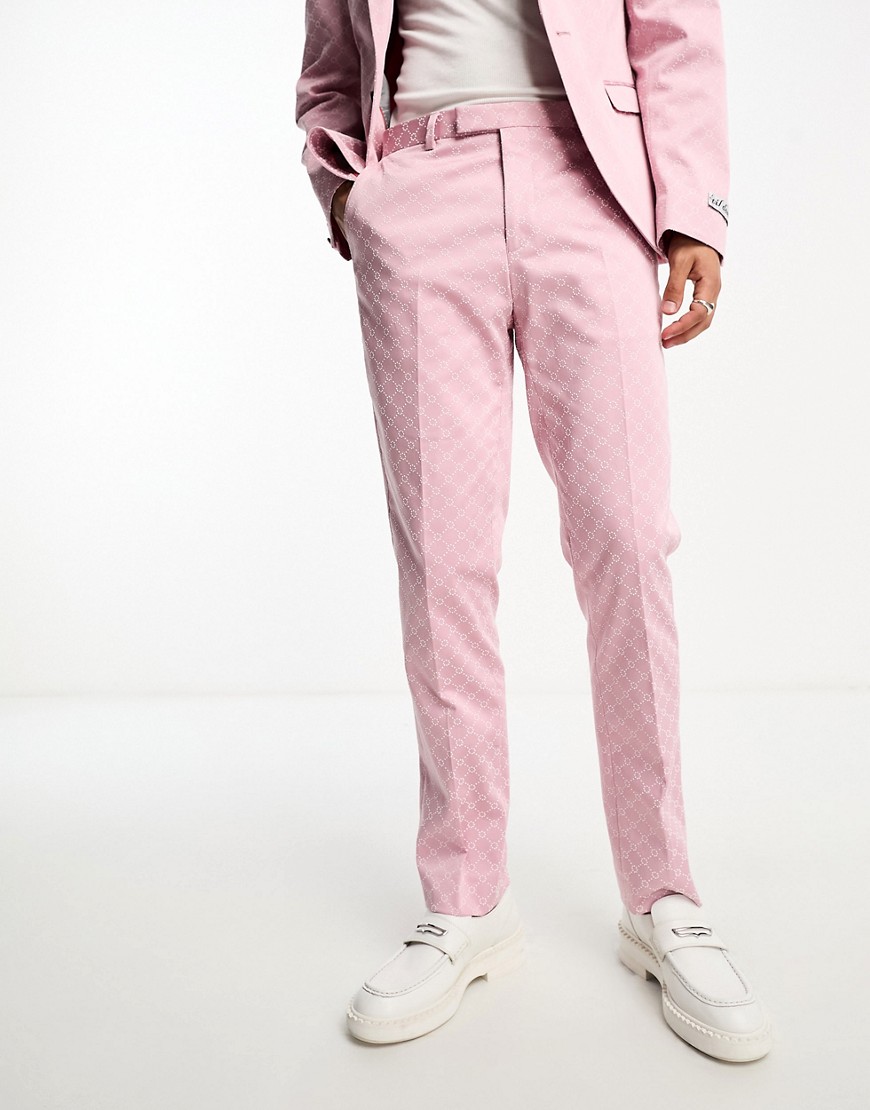 Twisted Tailor kei suit trousers in dusty pink