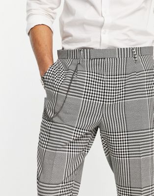 Costumes Twisted Tailor - Kennedy - Pantalon à carreaux oversize - Noir et blanc
