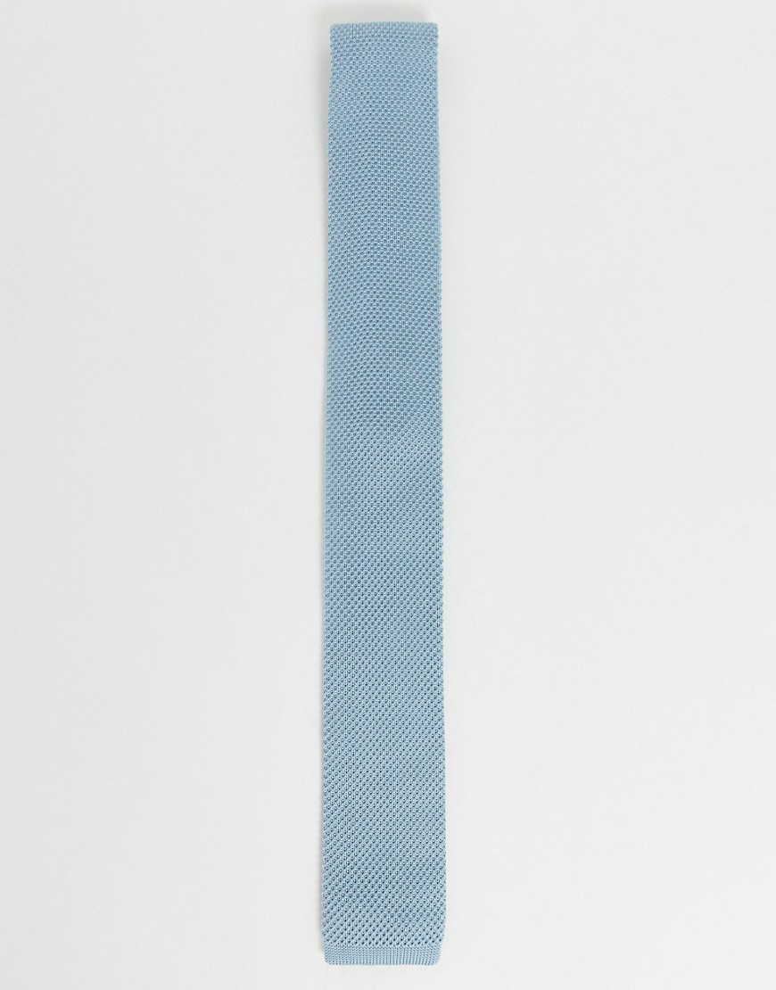 Twisted Tailor knitted tie in light blue