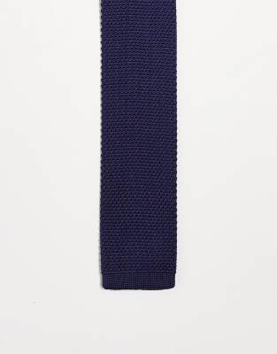 Twisted Tailor Knitted Tie In Navy