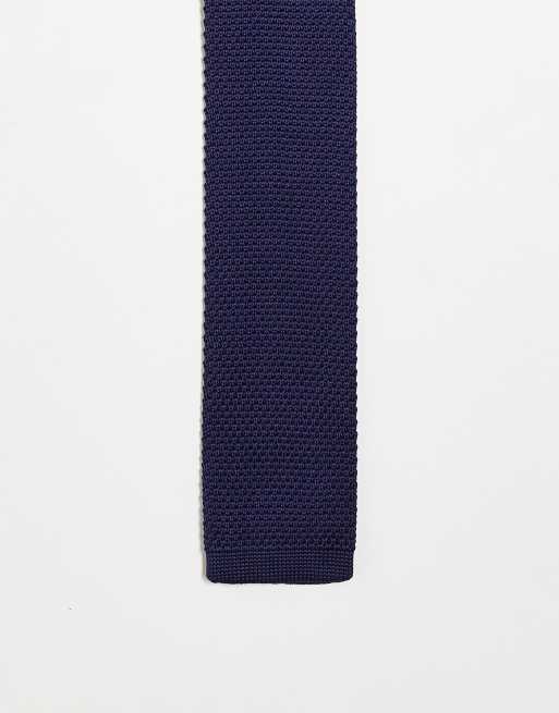 Twisted Tailor knitted tie in navy | ASOS