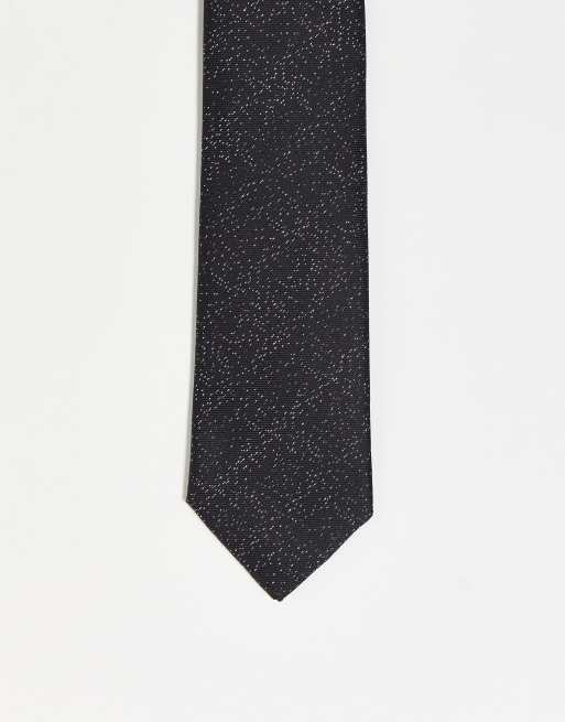 Twisted Tailor – Krawatte in Schwarz mit ganzflächigem Glitzermuster