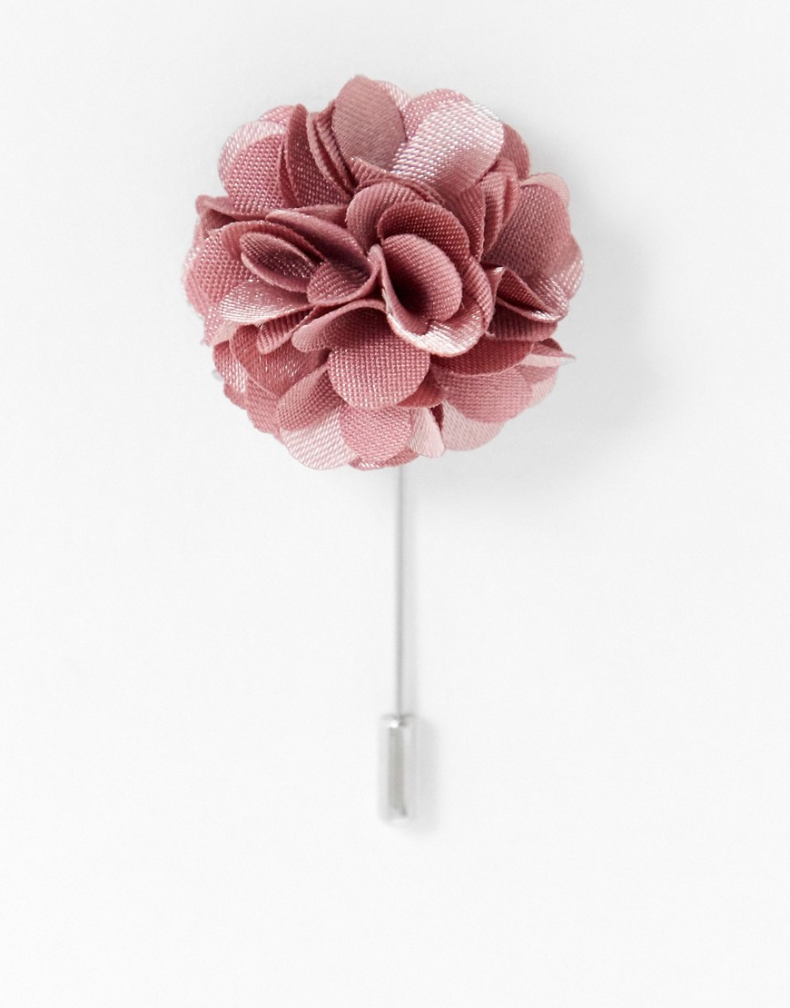 Twisted Tailor lapel pin with rose in pink