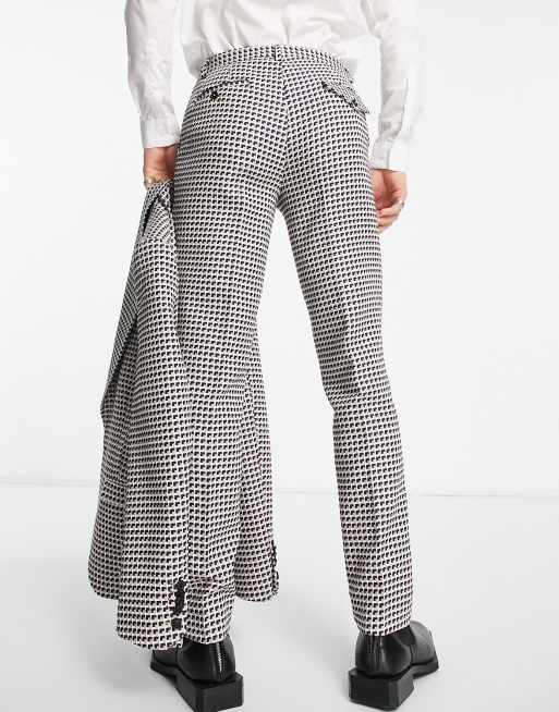 Twisted Tailor - Leach - Pantaloni da abito slim blu navy jacquard, 2 di 5