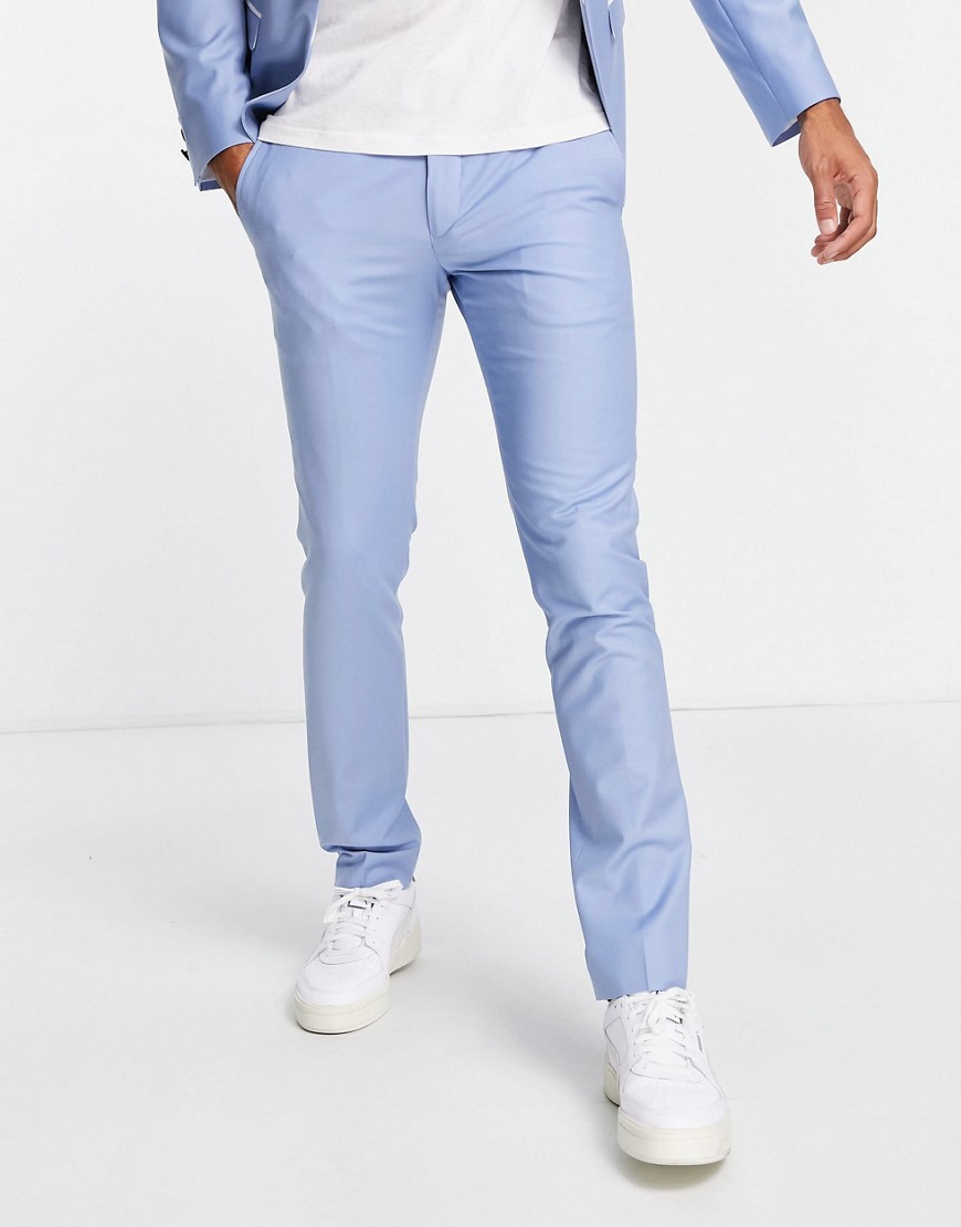 Twisted Tailor Livingston skinny suit pants in light blue-Blues
