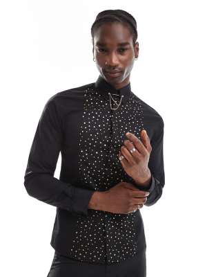 luizzi shirt in gold spot-Multi