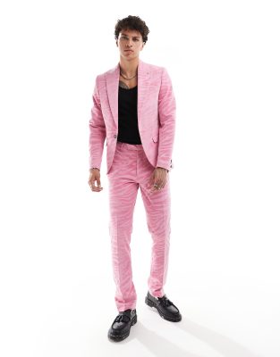 Twisted Tailor Twisted Tailor Magnussen skinny jacket in pink
