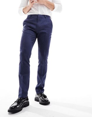 Twisted Tailor makowski suit trousers in navy - ASOS Price Checker