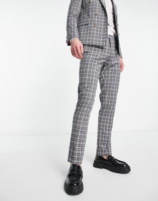 Twisted Tailor mepstead suit trousers in grey prince of wales check - ASOS Price Checker