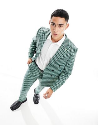 Shop Twisted Tailor Morrison Check Suit Jacket In Green