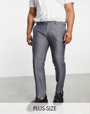 Twisted Tailor - Pantalon de costume à mini imprimé jacquard géométrique - Bleu et blanc