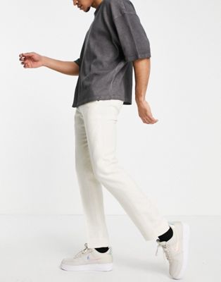 Homme Twisted Tailor - Pantalon de costume en lin - Blanc pierre