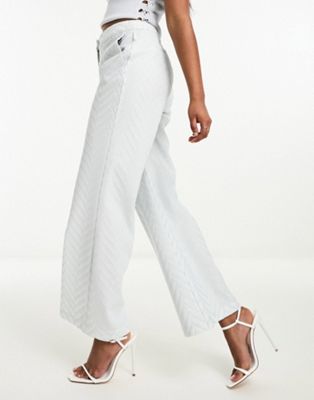 Twisted Tailor lace suit flare trouser in blue - ASOS Price Checker