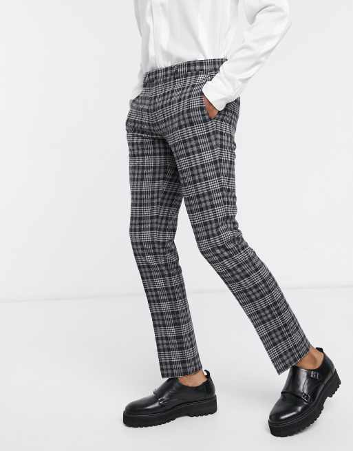 Twisted Tailor - Pantalon in grijs met ruitprint