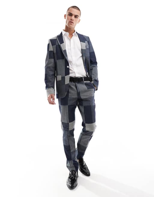 Twisted Tailor - Pantalon van denim patches, deel van co-ord set