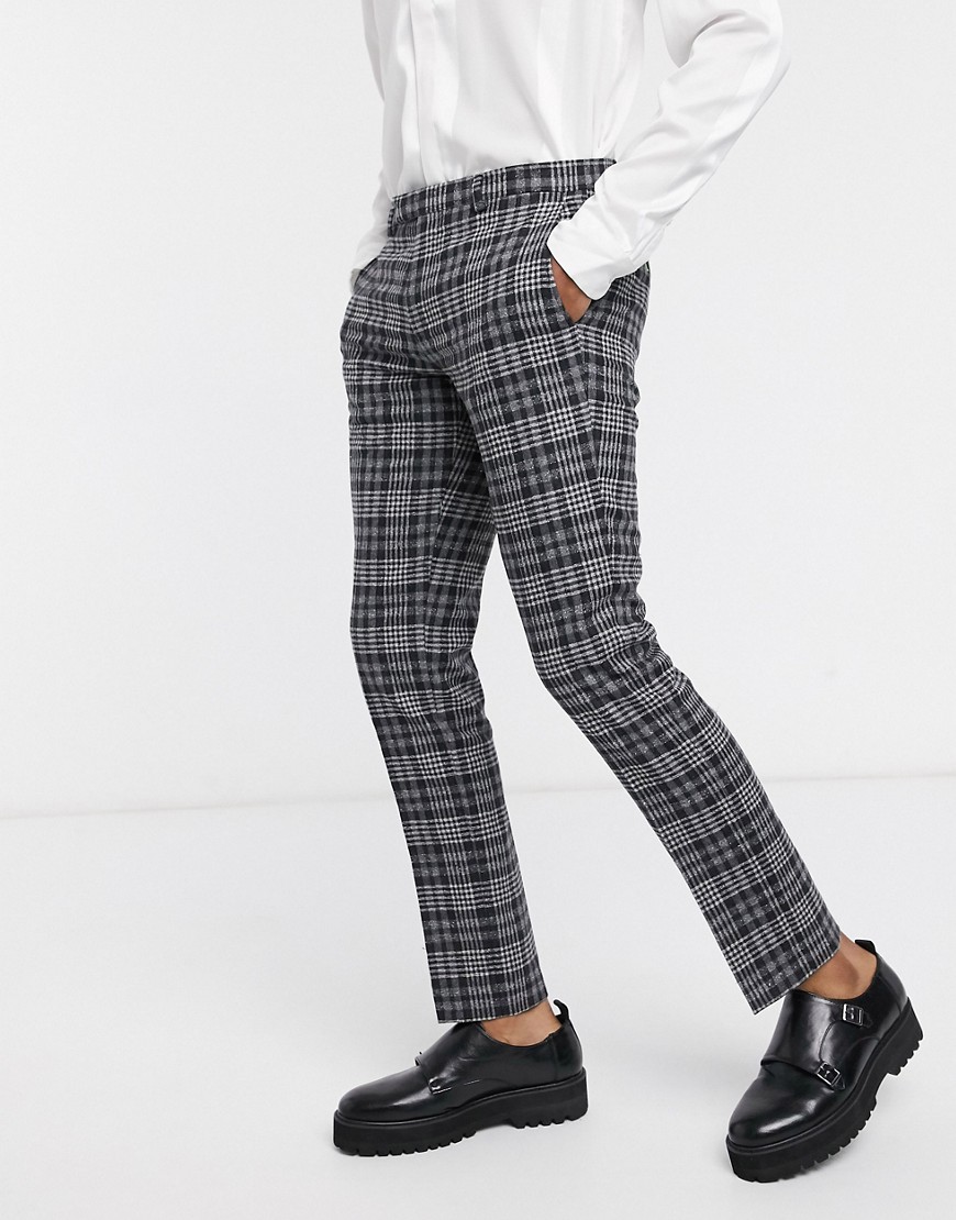 Twisted Tailor - Pantaloni da abito grigio a quadri