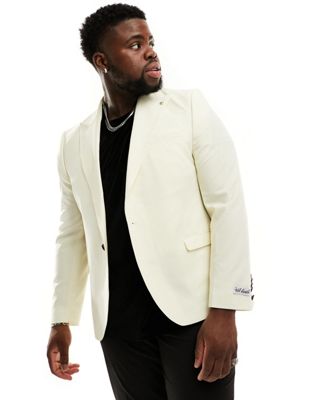 Twisted Tailor Plus buscot suit jacket in black-White