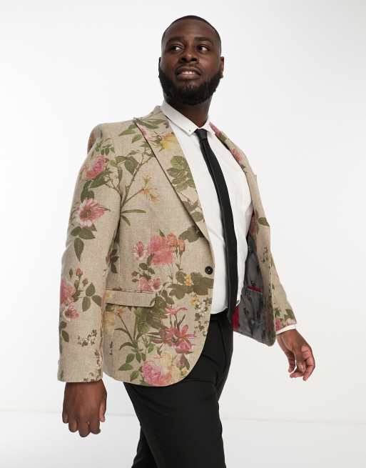 Floral print shop suit jacket mens