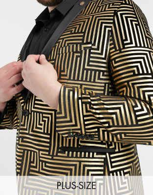 plus size gold suit