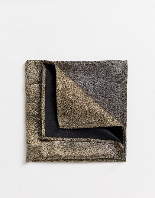 Twisted Tailor pocket square in metallic gold
