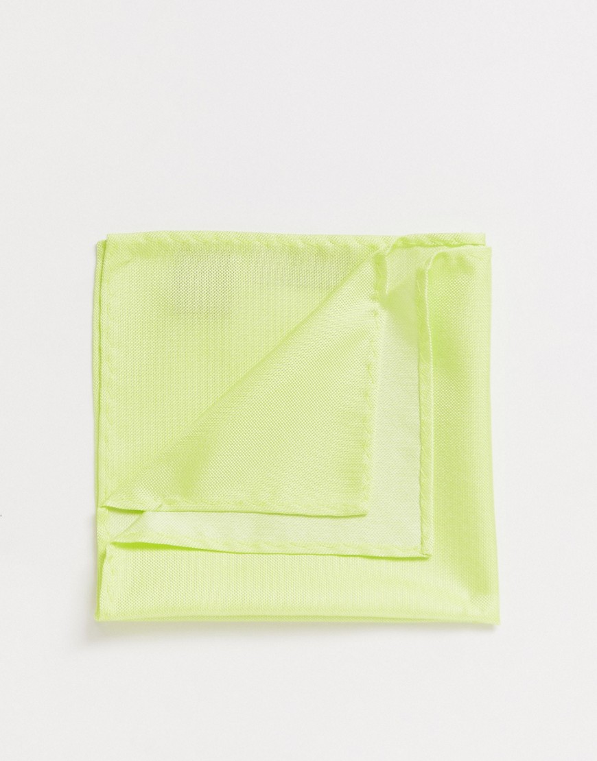 Twisted Tailor pocket square in neon yellow