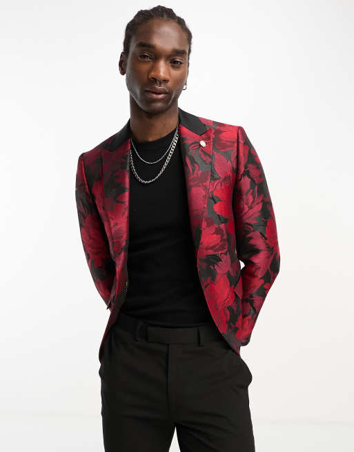 Red black deals suit jacket