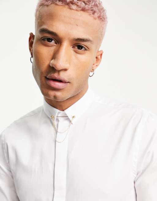 Twisted Tailor satin slim fit shirt in white, 3 of 4