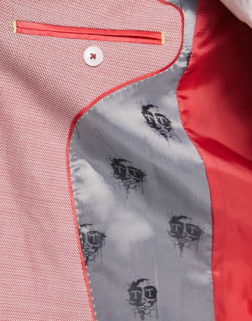 Twisted Tailor schaar suit jacket in pink cotton texture, 3 of 5