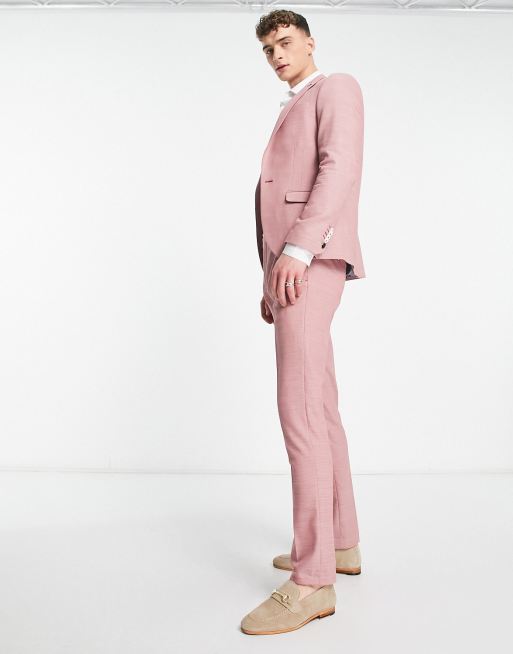 Twisted Tailor schaar suit jacket in pink cotton texture, 4 of 5