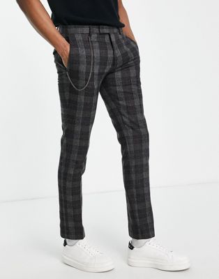 Twisted Tailor Shelley trousers in charcoal check