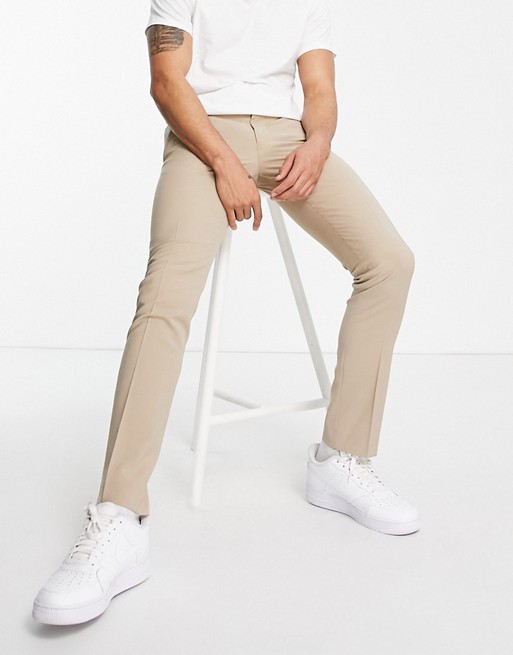 Twisted Tailor skinny fit suit trousers in stone