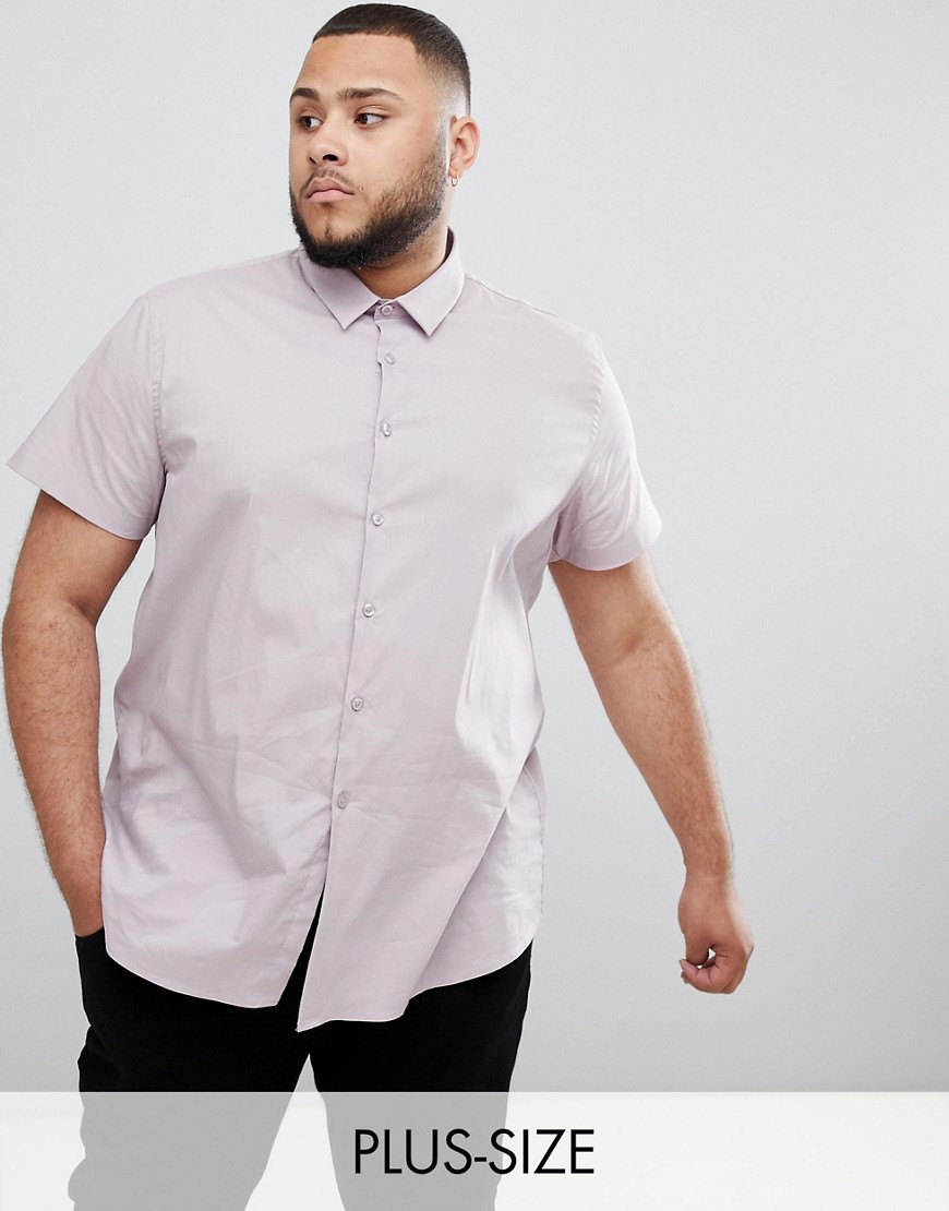 Twisted Tailor - Skinny overhemd met korte mouwen in roze