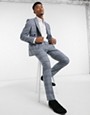 Twisted Tailor skinny suit trousers in blue check