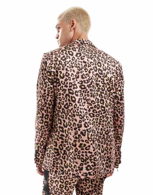 Zara Man Leopard retailer Print Tuxedo Blazer Jacket