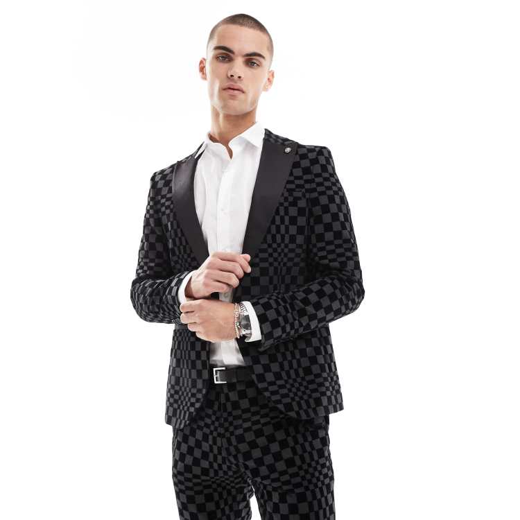 Twisted Tailor suit jacket in checker board print co-ord | ASOS