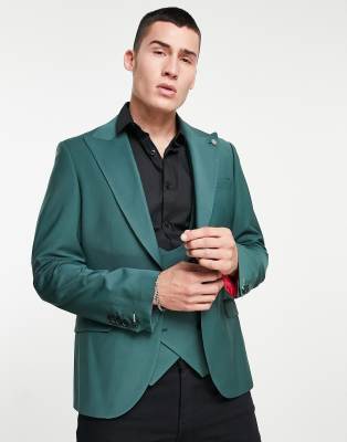 Twisted Tailor suit jacket in forest green - ASOS Price Checker