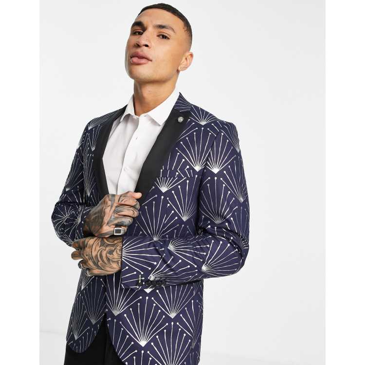 Mens printed suit on sale jackets