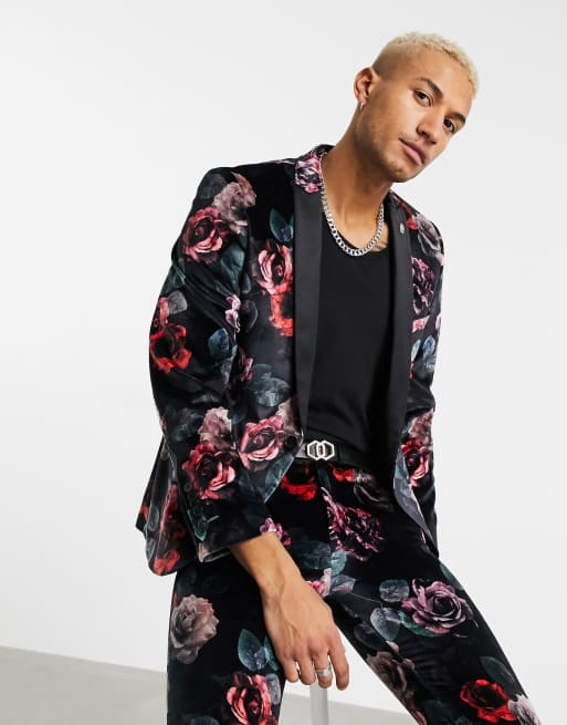 Floral velvet clearance suit