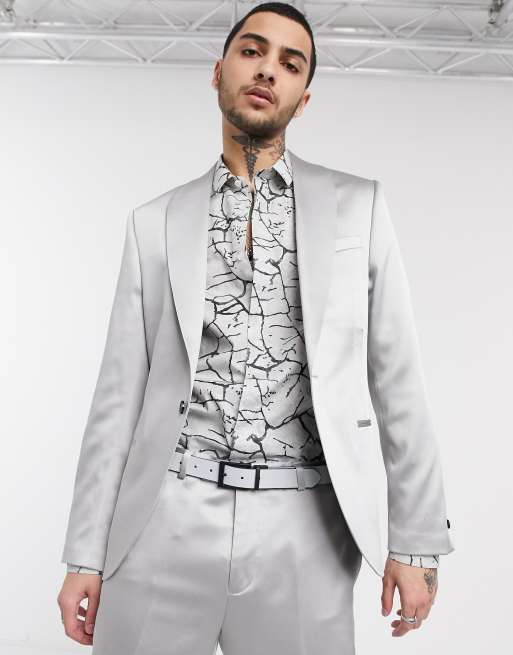 Silver mens shop suit jacket