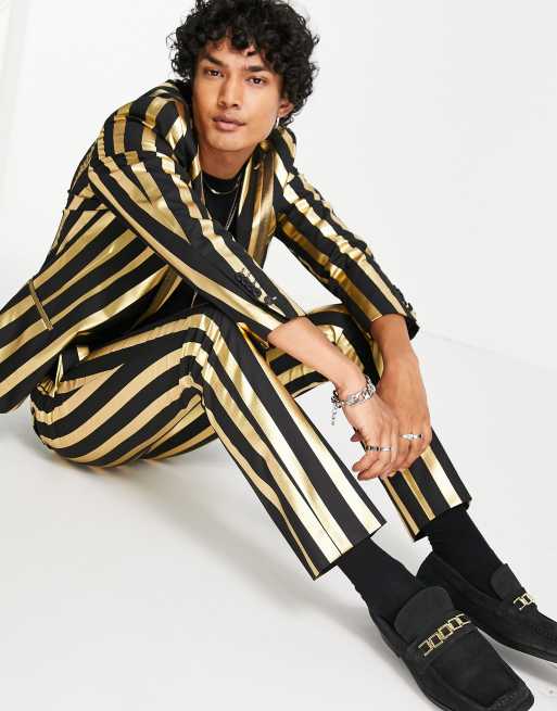 Black dress pants outlet with gold stripe