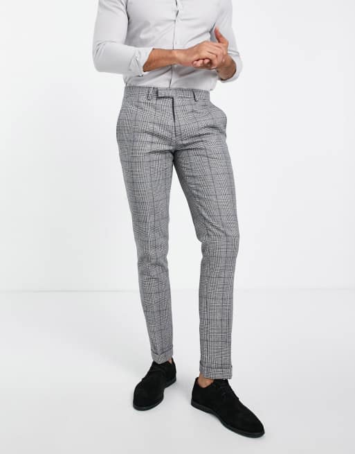Twisted Tailor suit pants in prince of wales check