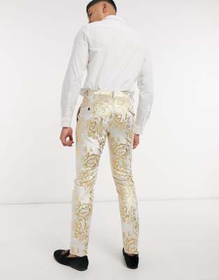 gold dress pants