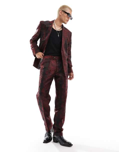 Twisted Tailor suit set in red and black print - view 1